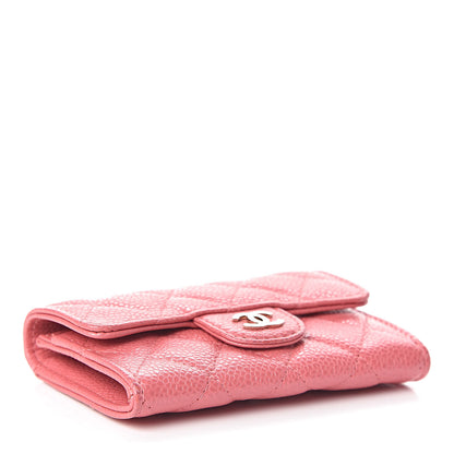 Chanel Iridescent Caviar Quilted Flap Card Holder Pink 4 of 9