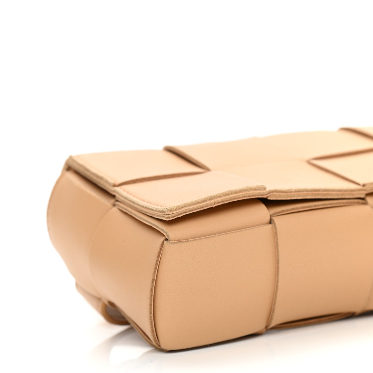Lambskin Intreccio Cassette Belt Belt Bag Almond
