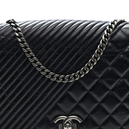 Chanel Glazed Calfskin Quilted Large Coco Boy Flap Black 8 of 10