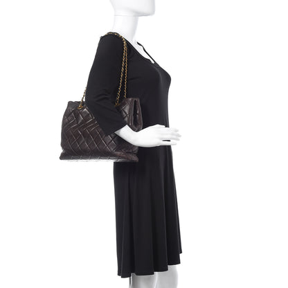 Chanel Lambskin Quilted Tote Brown 2 of 16