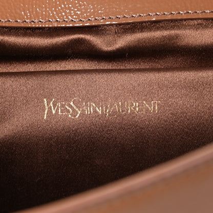 Saint Laurent Textured Patent Calfskin Monogram Large Belle De Jour Clutch Beige 6 of 8