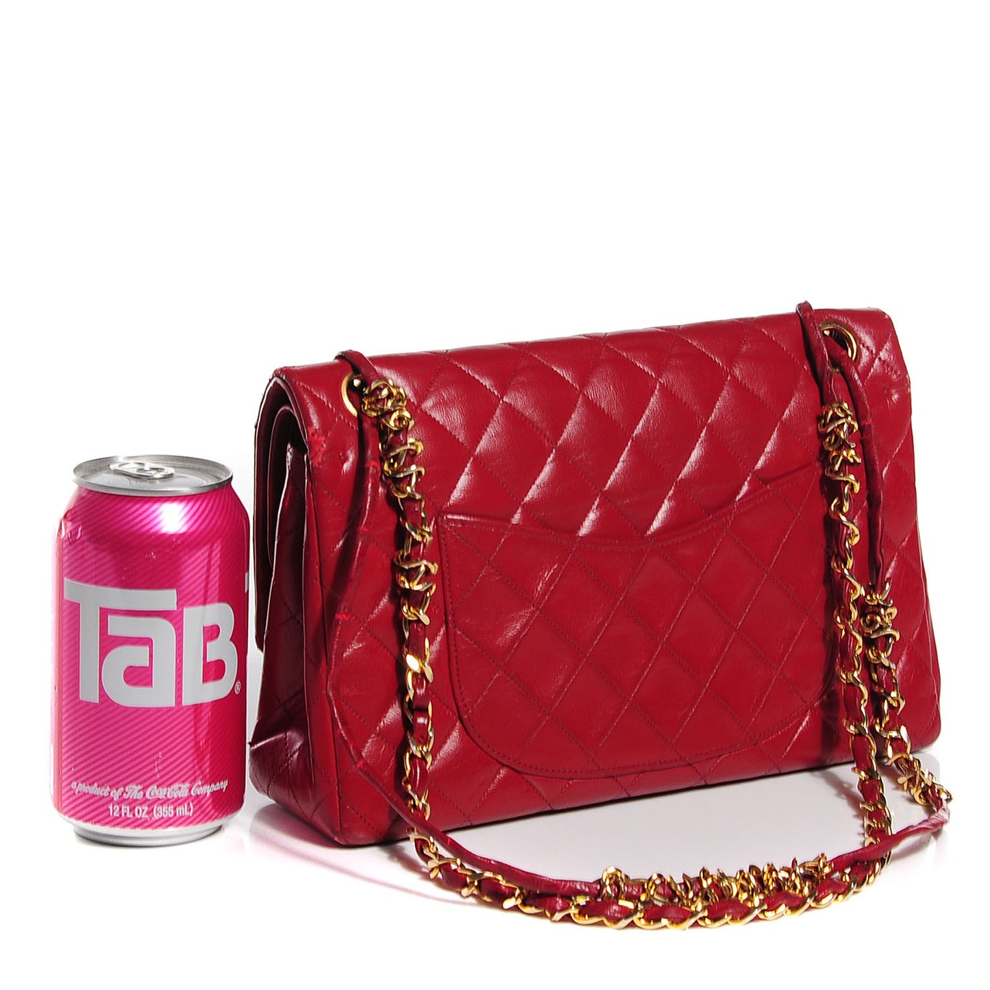 Lambskin Medium Double Flap Red