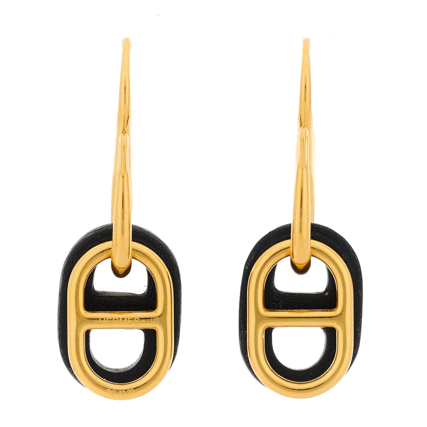 Hermes Swift O'maillon Earrings Black 1 of 6