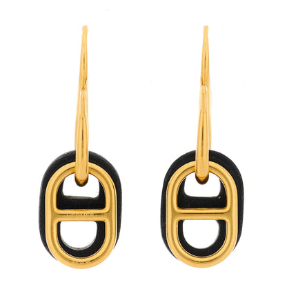 Hermes Swift O'maillon Earrings Black 1 of 6