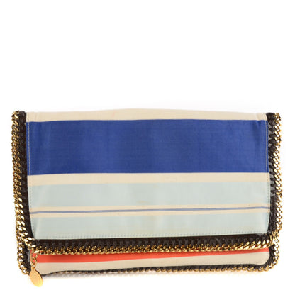 Stella McCartney Silk Striped Falabella Fold Over Clutch Multicolor 1 of 9