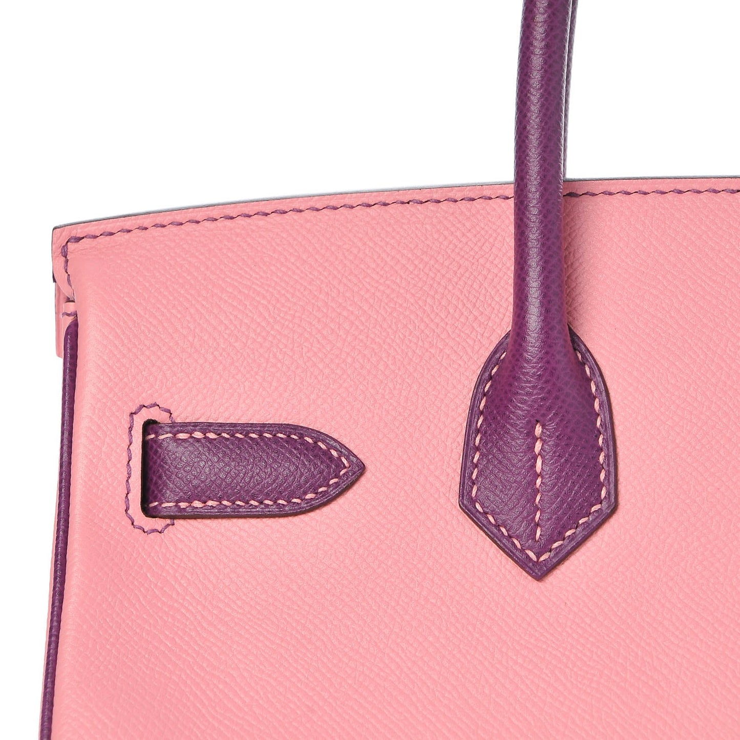 Epsom Horseshoe Bi Color Birkin 30 Rose Confetti Anemone