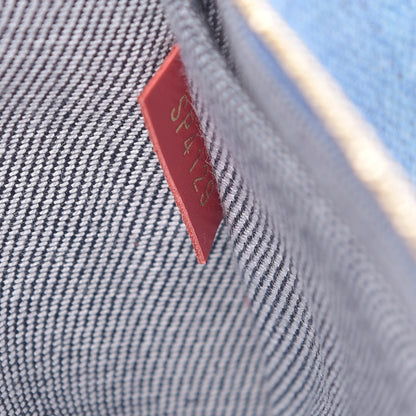 Louis Vuitton Denim Damier Monogram Patchwork Multi Pochette Accessories Blue Rouge 9 of 13
