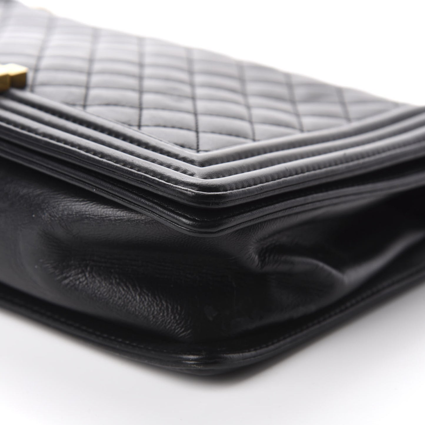 Lambskin Quilted New Medium Boy Flap Black