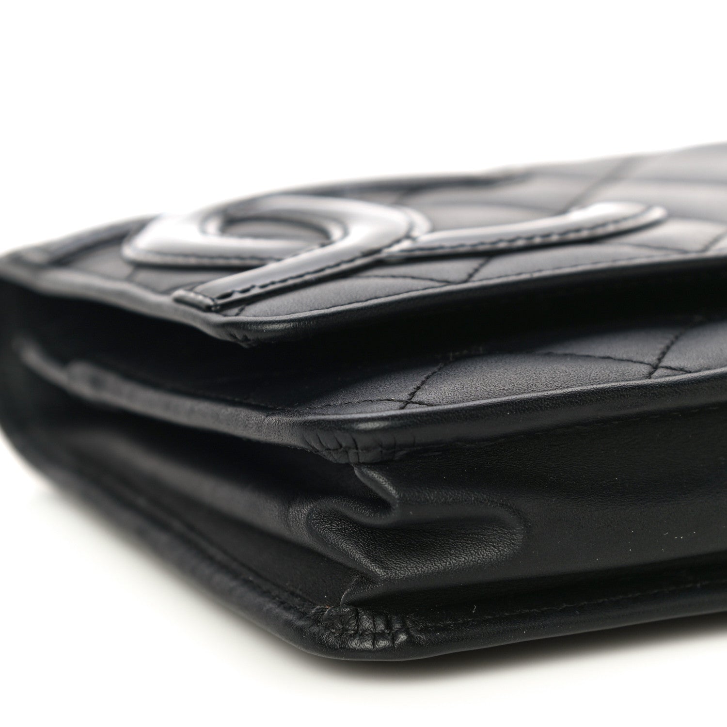Chanel Calfskin Quilted Cambon Wallet On Chain WOC Black 10 of 13