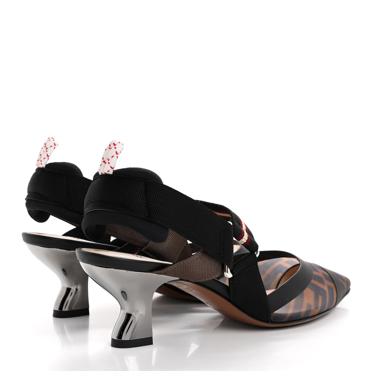 Technical Mesh FF Colibri 55mm Slingback Pumps 36 Tobacco Moro