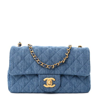 Chanel Denim Quilted Mini Pearl Crush Rectangular Flap Blue 1 of 11