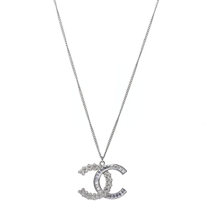 Chanel Baguette Crystal CC Necklace Silver 1 of 4