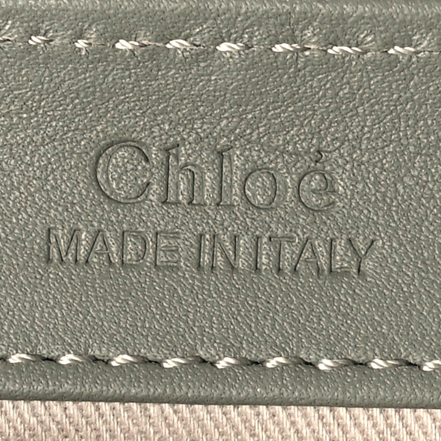 Calfskin Crocodile Embossed Mini C Double Carry Misty Forest