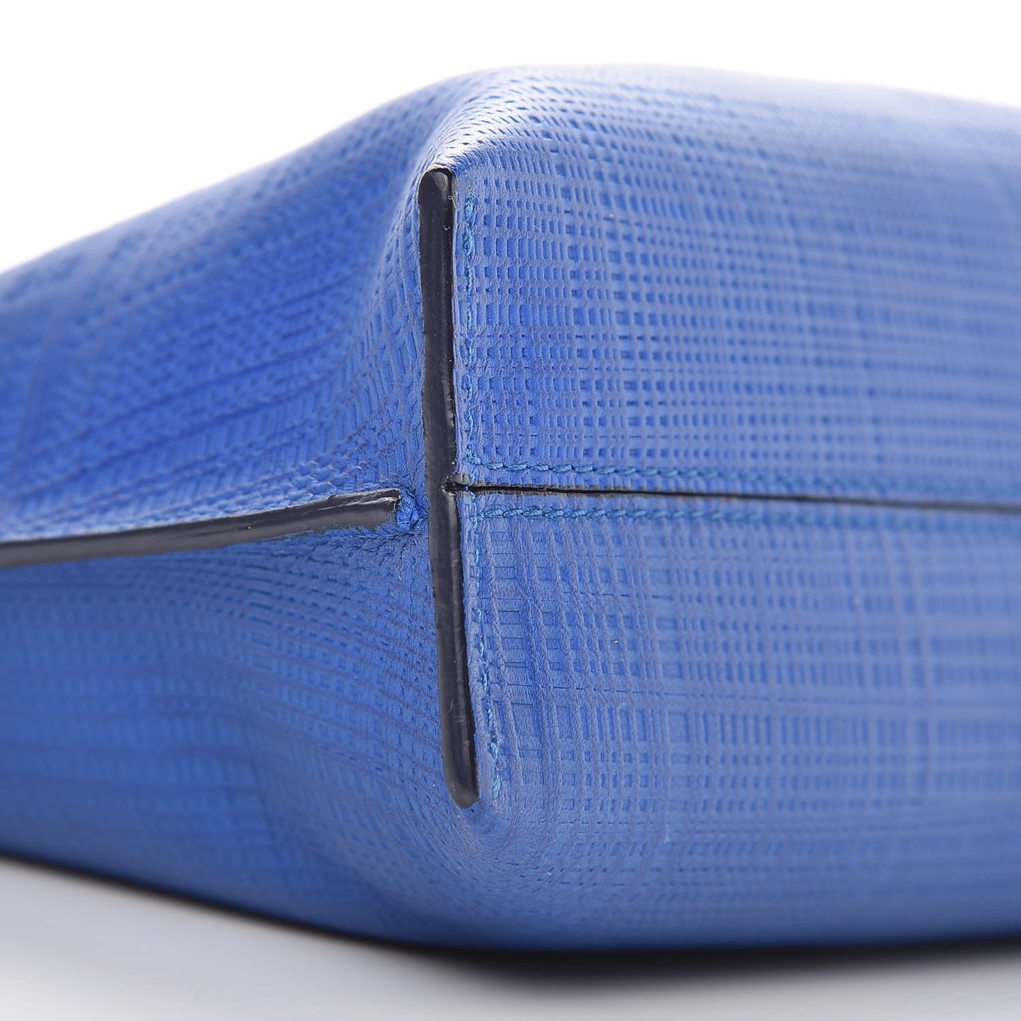 Textured Calfskin Cosmetic Pouch Electric Blue