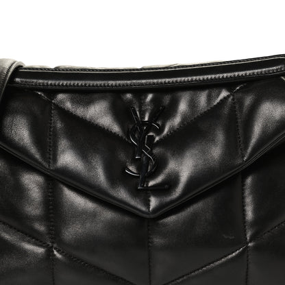Saint Laurent Lambskin Quilted Small Loulou Puffer Monogram Chain Satchel Black 9 of 11