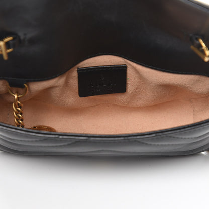 Gucci Calfskin Matelasse Super Mini GG Marmont Shoulder Bag Black 5 of 7