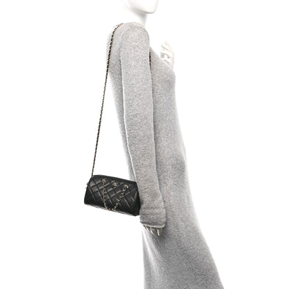 Chanel Caviar Quilted Barrel Clutch With Chain Black 2 of 10
