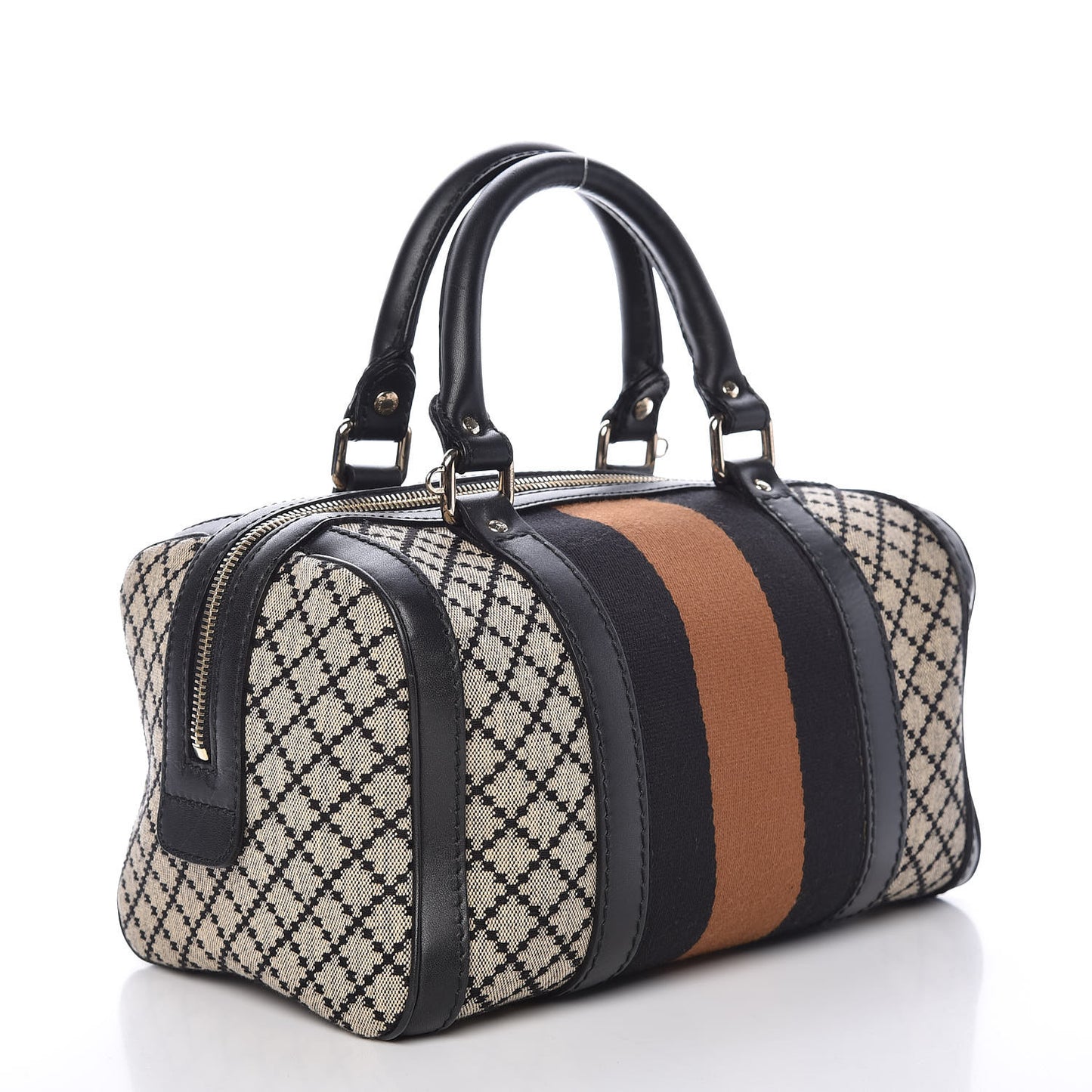 Diamante Vintage Web Small Boston Black