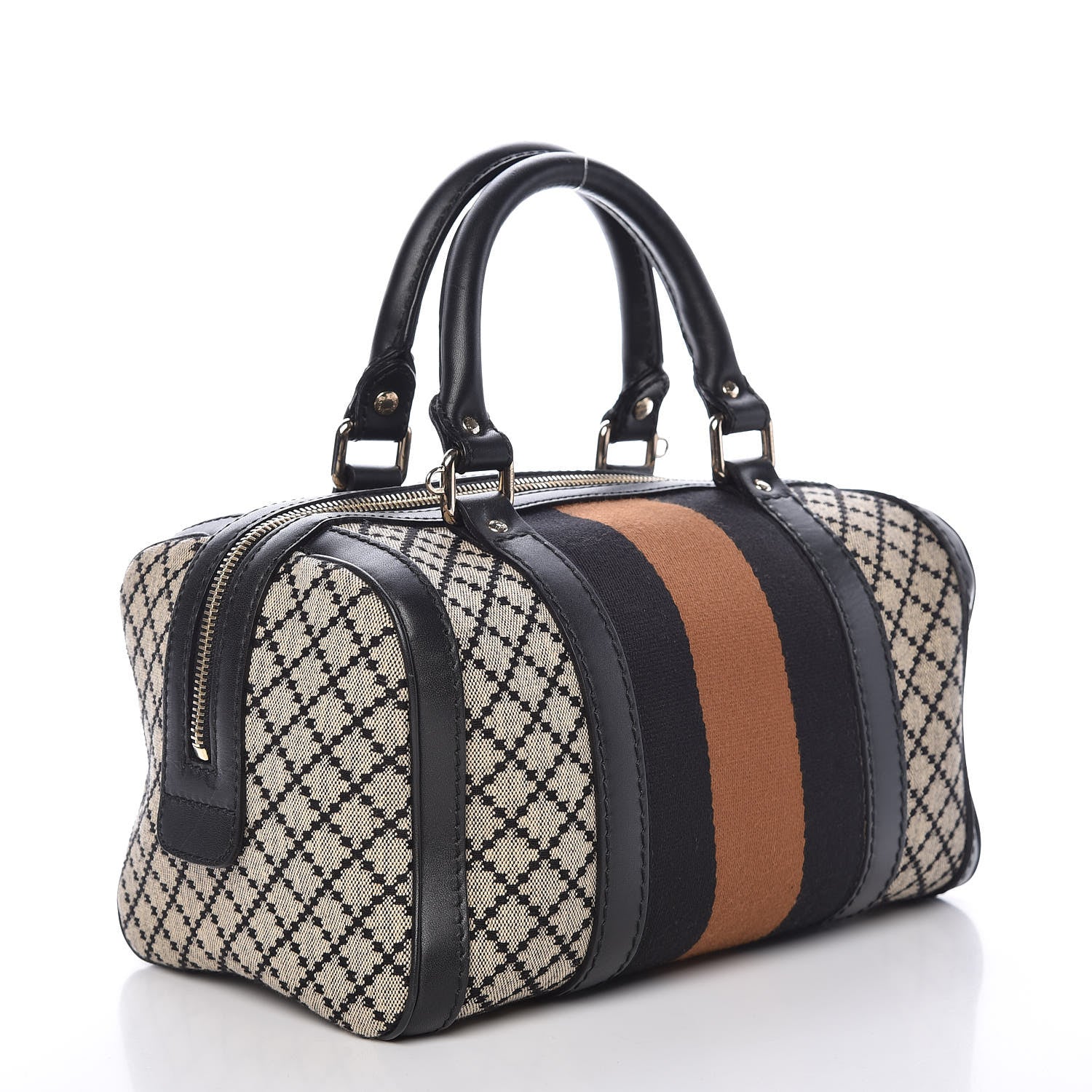 Gucci Diamante Vintage Web Small Boston Black 3 of 12