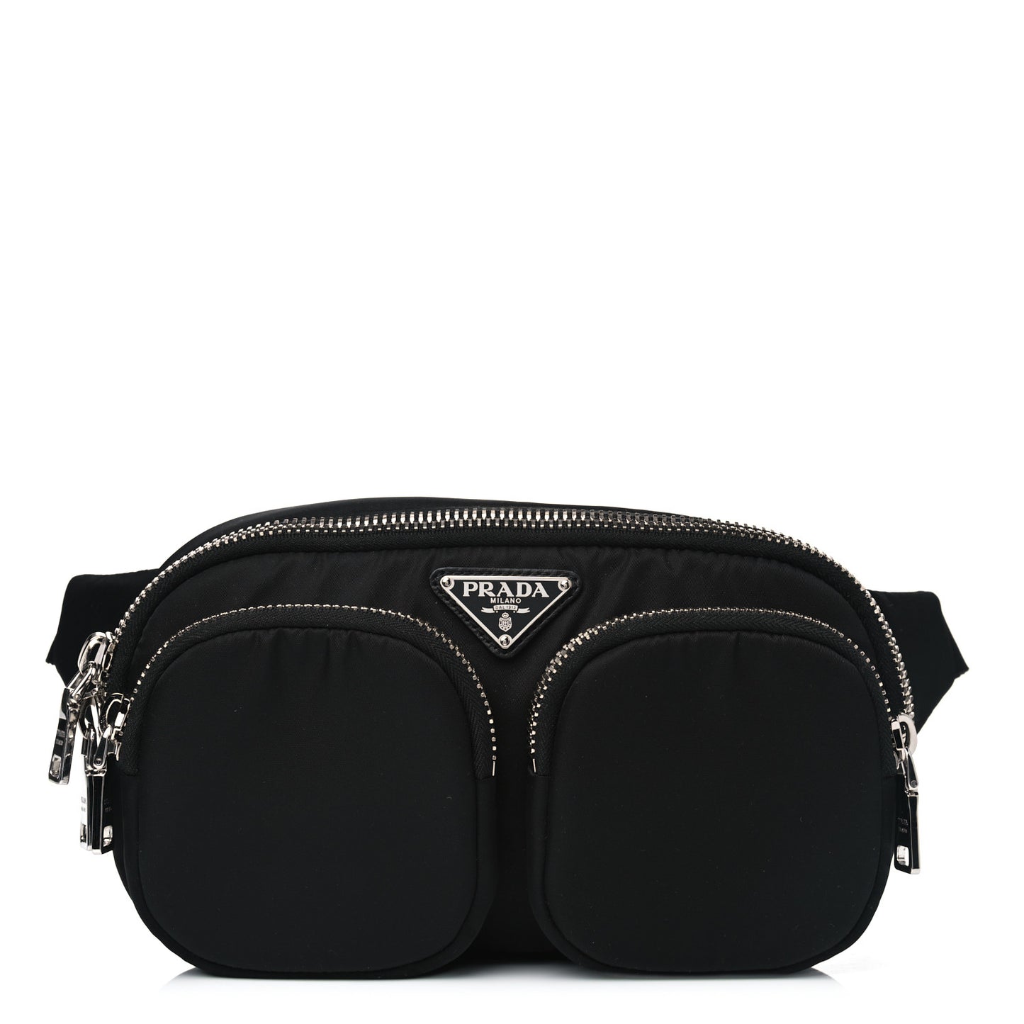 Tessuto Nylon Soft Calf Belt Bag Black