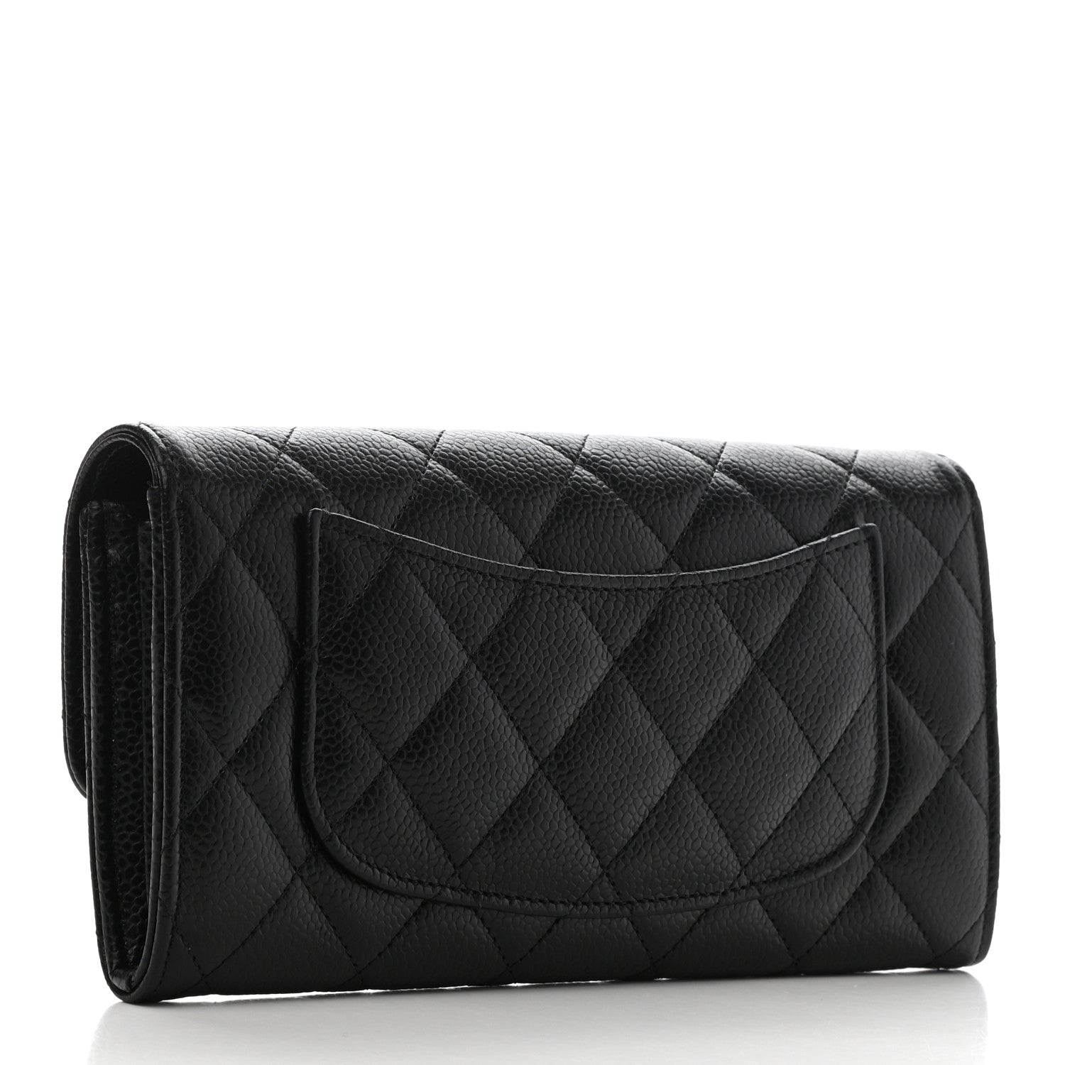 Chanel Caviar Quilted Large Gusset Flap Wallet Black 3 of 9