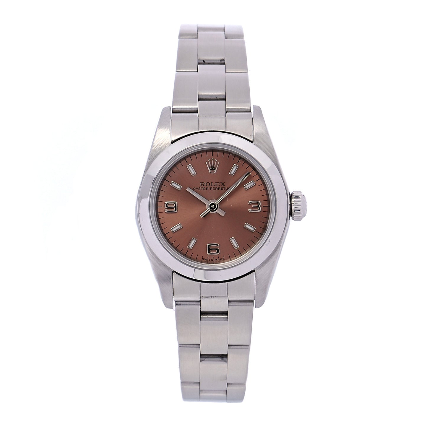 Stainless Steel 24mm Oyster Perpetual Watch Pink 76080