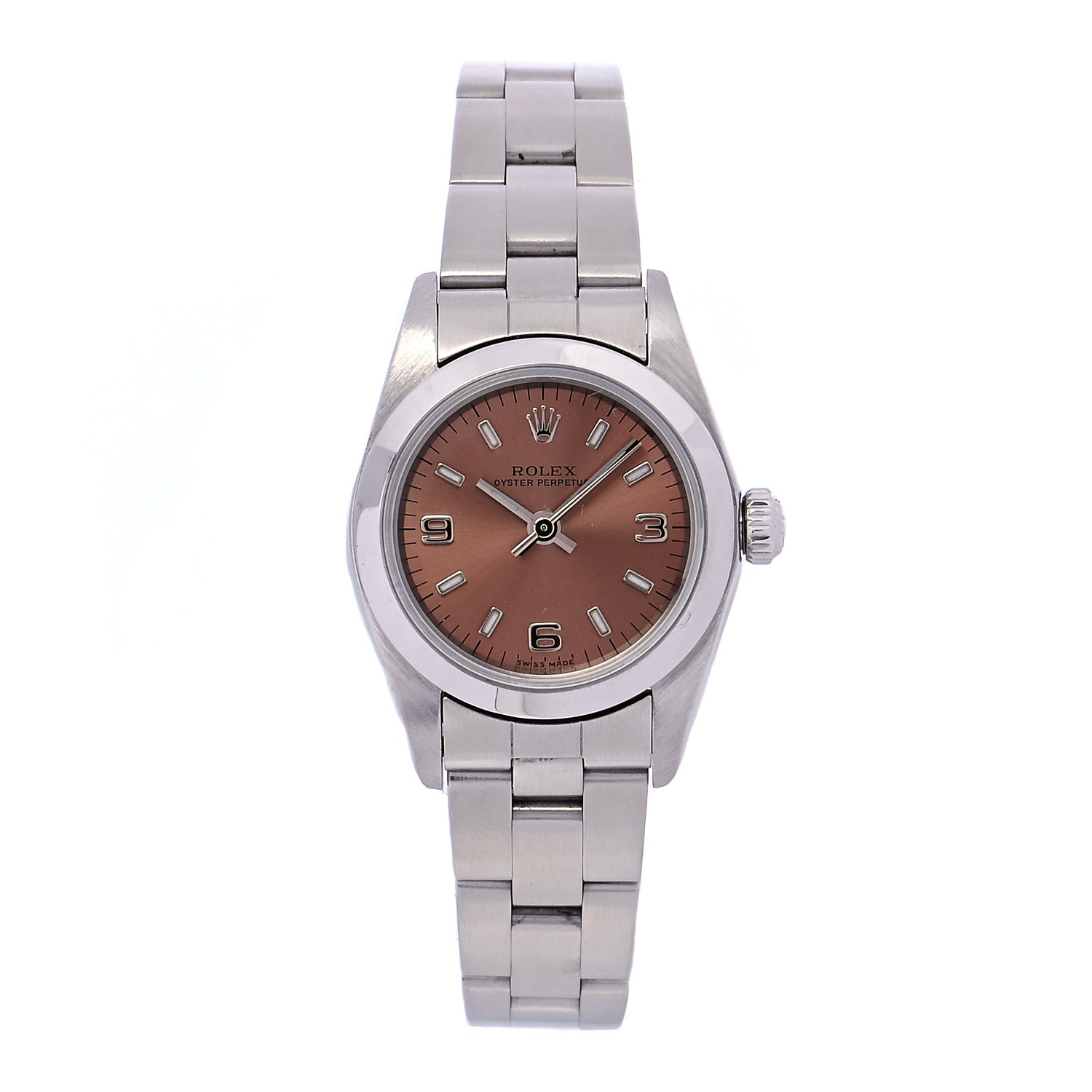 Rolex Stainless Steel 24mm Oyster Perpetual Watch Pink 76080 1 of 5