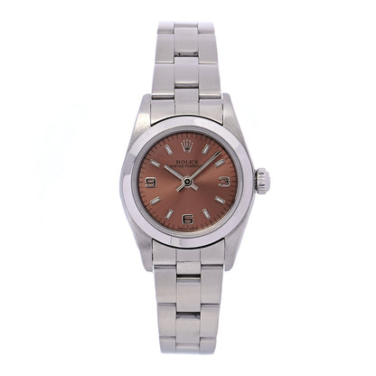 Rolex Stainless Steel 24mm Oyster Perpetual Watch Pink 76080 1 of 5