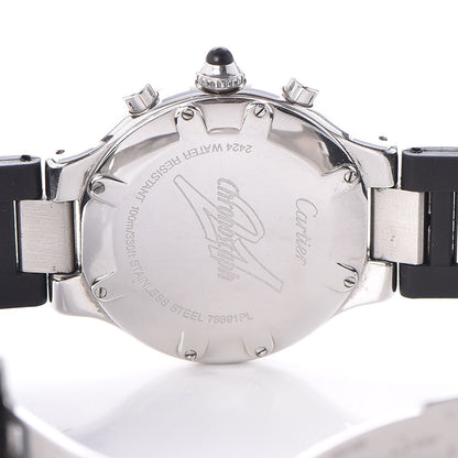 Cartier Stainless Steel Rubber 38mm Must 21 Chronoscaph Quartz Watch Black 5 of 6