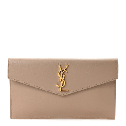 Saint Laurent Grain De Poudre Uptown Pouch Dark Beige 1 of 7