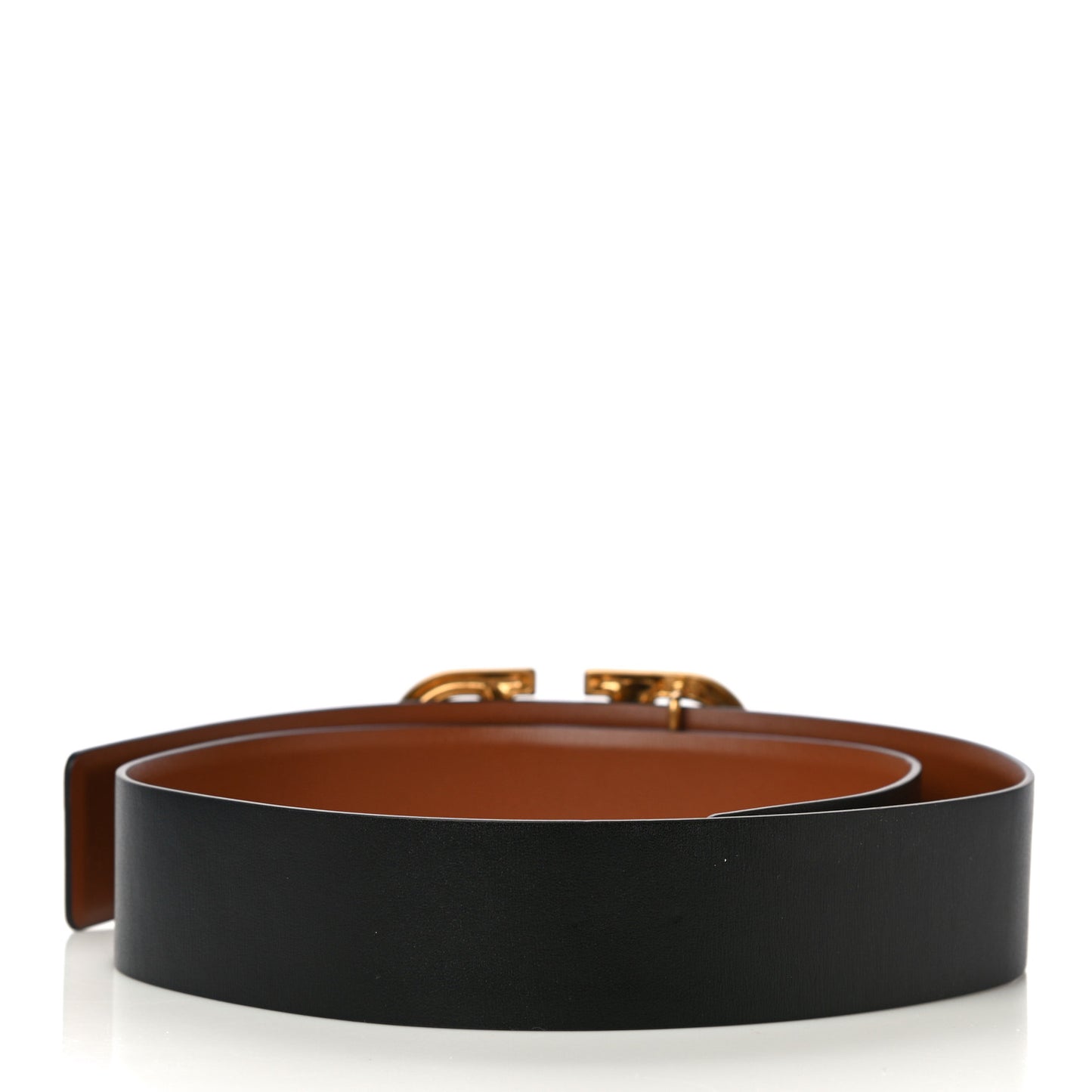 Glossy Calfskin VLogo Reversible Belt 75 30 Black Brown