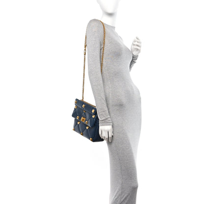 Valentino Garavani Nappa Large Roman Stud Shoulder Bag Marine 2 of 9