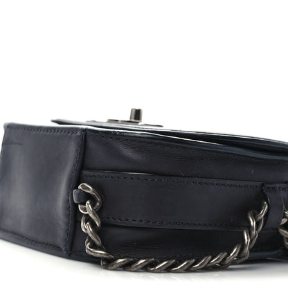 Chanel Calfskin Quilted Small Double Chained Messenger Flap Charcoal 9 of 9