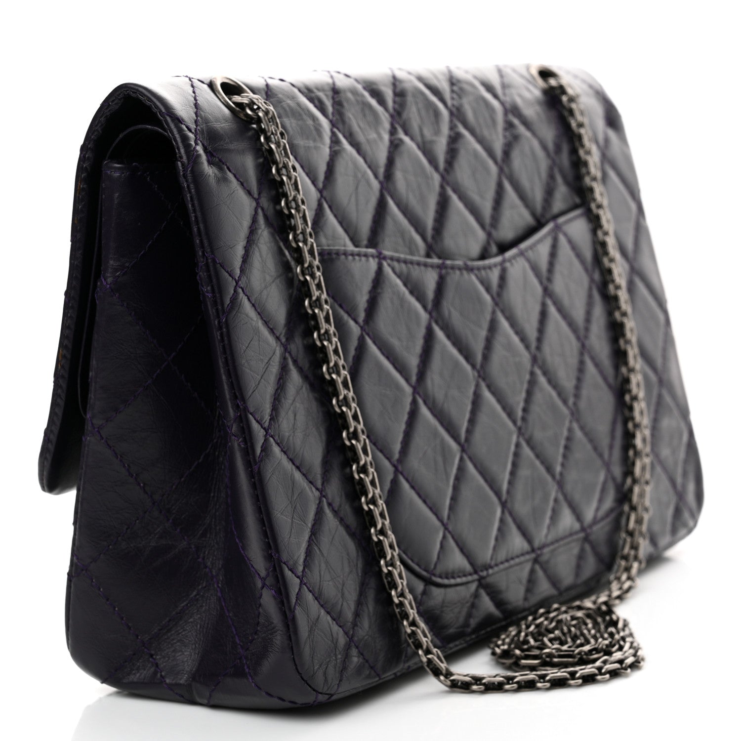 Chanel Aged Calfskin Quilted 2.55 Reissue 227 Flap Plum 3 of 9