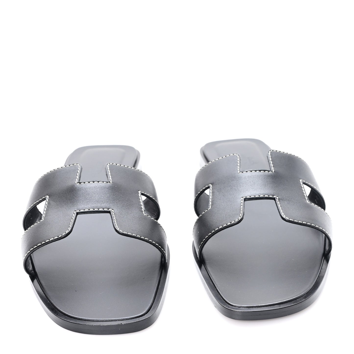 Box Calfskin Oran Sandals 38 Black