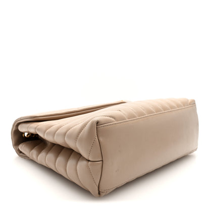 Saint Laurent Calfskin Y Quilted Monogram Medium Loulou Chain Satchel Dark Beige 4 of 9