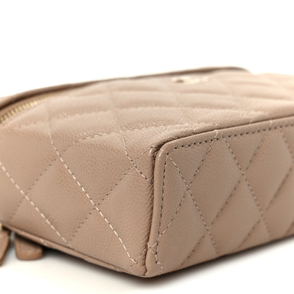 Chanel Caviar Quilted Top Handle Slim Vanity With Chain Dark Beige 9 of 11