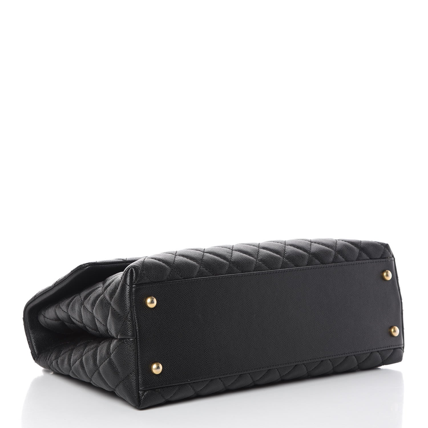Chanel Caviar Lizard Quilted Medium Coco Handle Flap Black 4 of 11