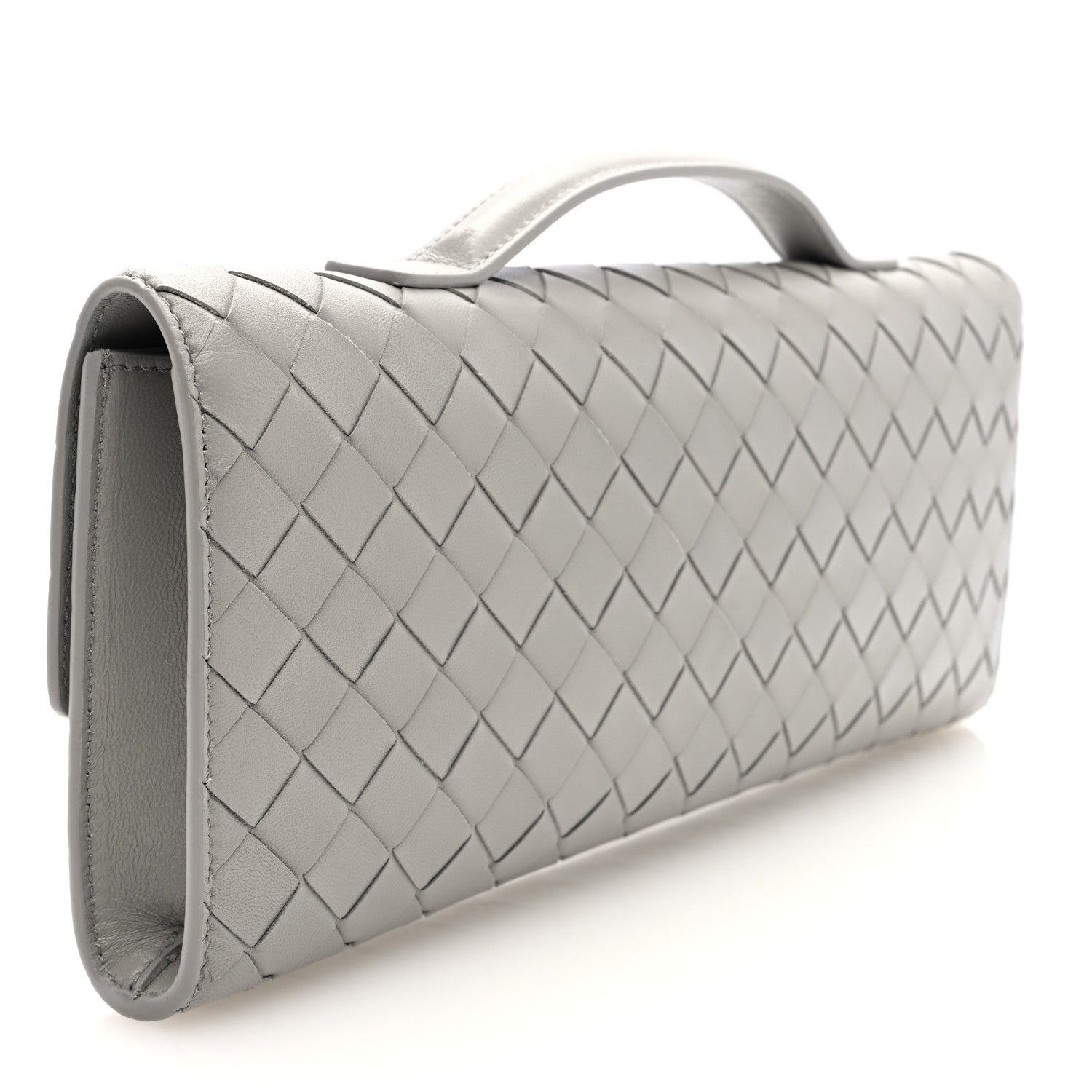 Bottega Veneta Nappa Intrecciato Long Andiamo Top Handle Clutch Sterling 3 of 6