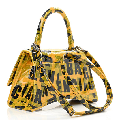 Balenciaga Box Calfskin Tape Small Hourglass Top Handle Bag Yellow Black 3 of 9