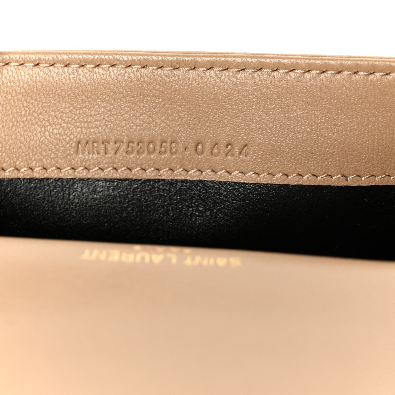 Saint Laurent Lambskin Carre Quilted Cassandre Compact Envelope Card Case Dark Toffee 7 of 9