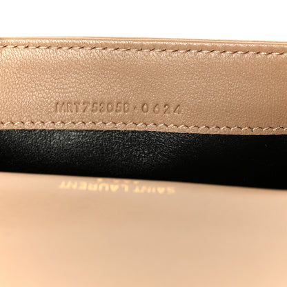 Saint Laurent Lambskin Carre Quilted Cassandre Compact Envelope Card Case Dark Toffee 7 of 9