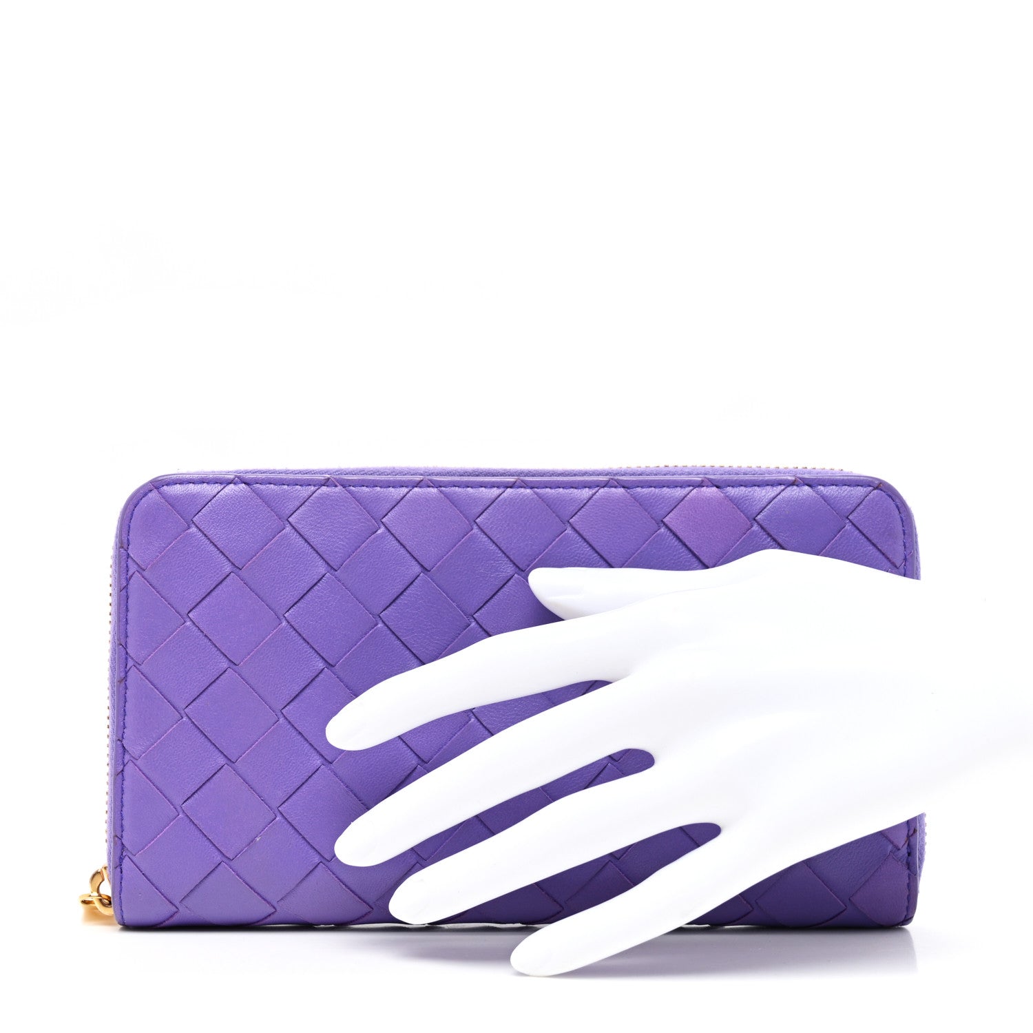 Bottega Veneta Nappa Intrecciato Zip Around Wallet Purple 2 of 8
