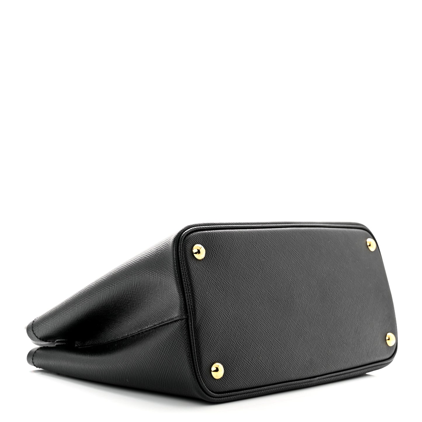 Saffiano Cuir Small Double Bag Black Fuoco