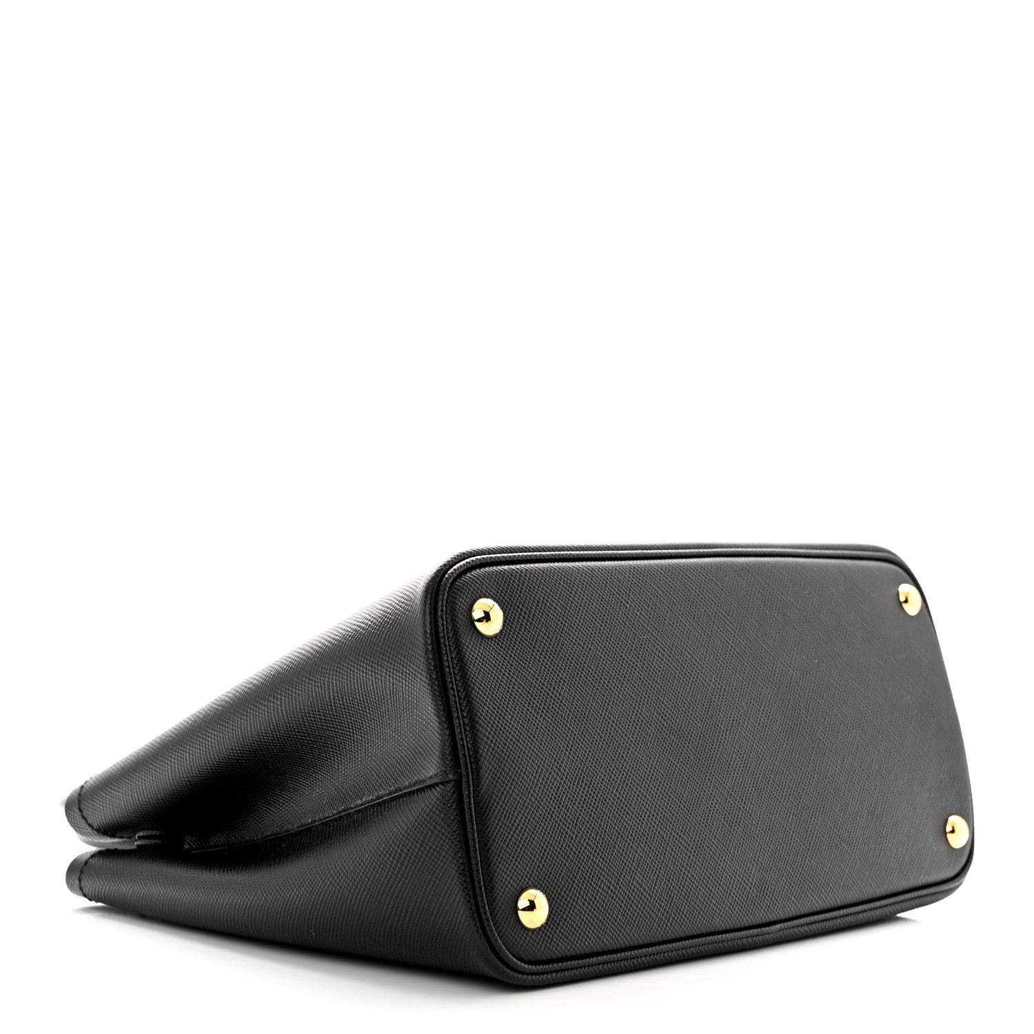 Prada Saffiano Cuir Small Double Bag Black Fuoco 4 of 10