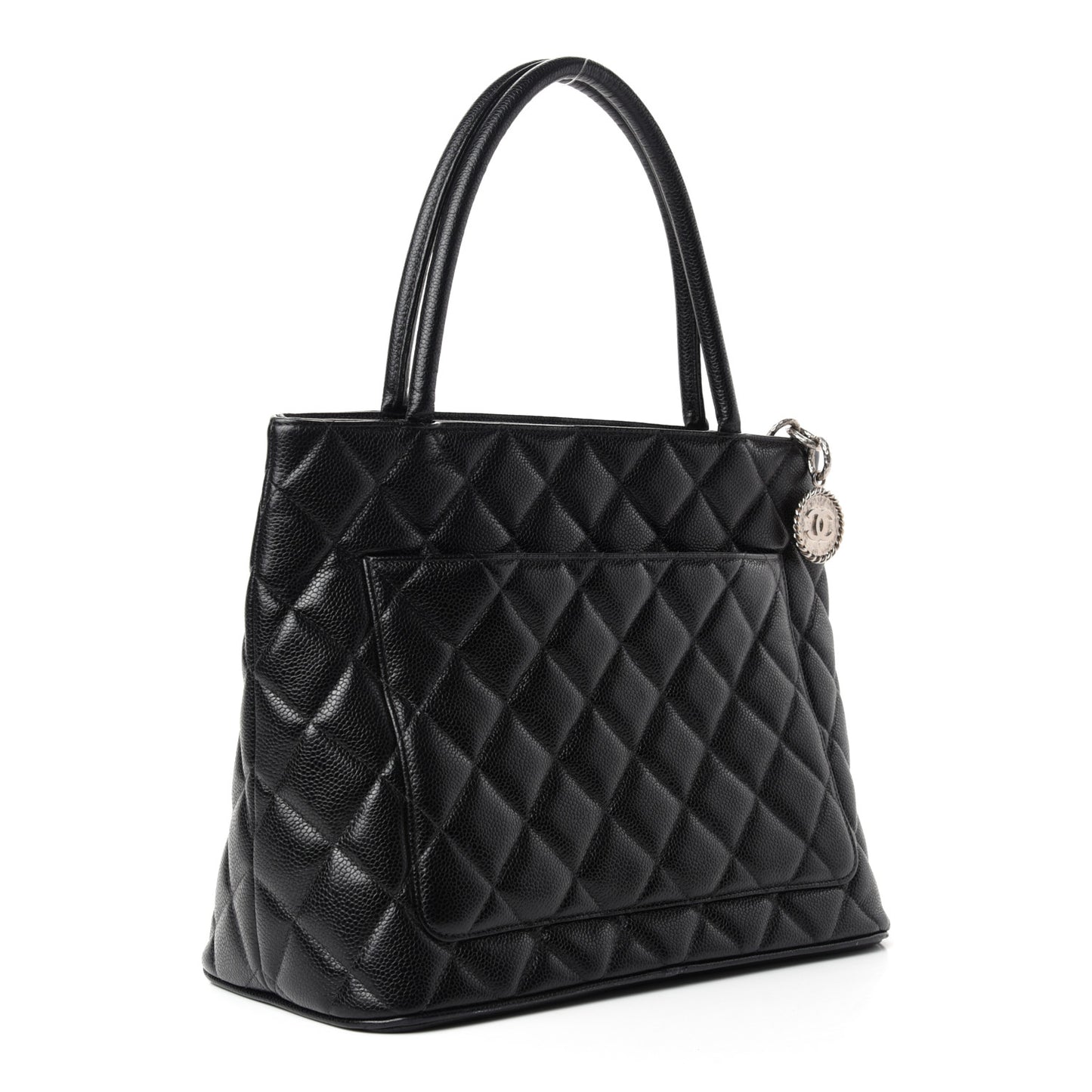Caviar Quilted Medallion Tote Black