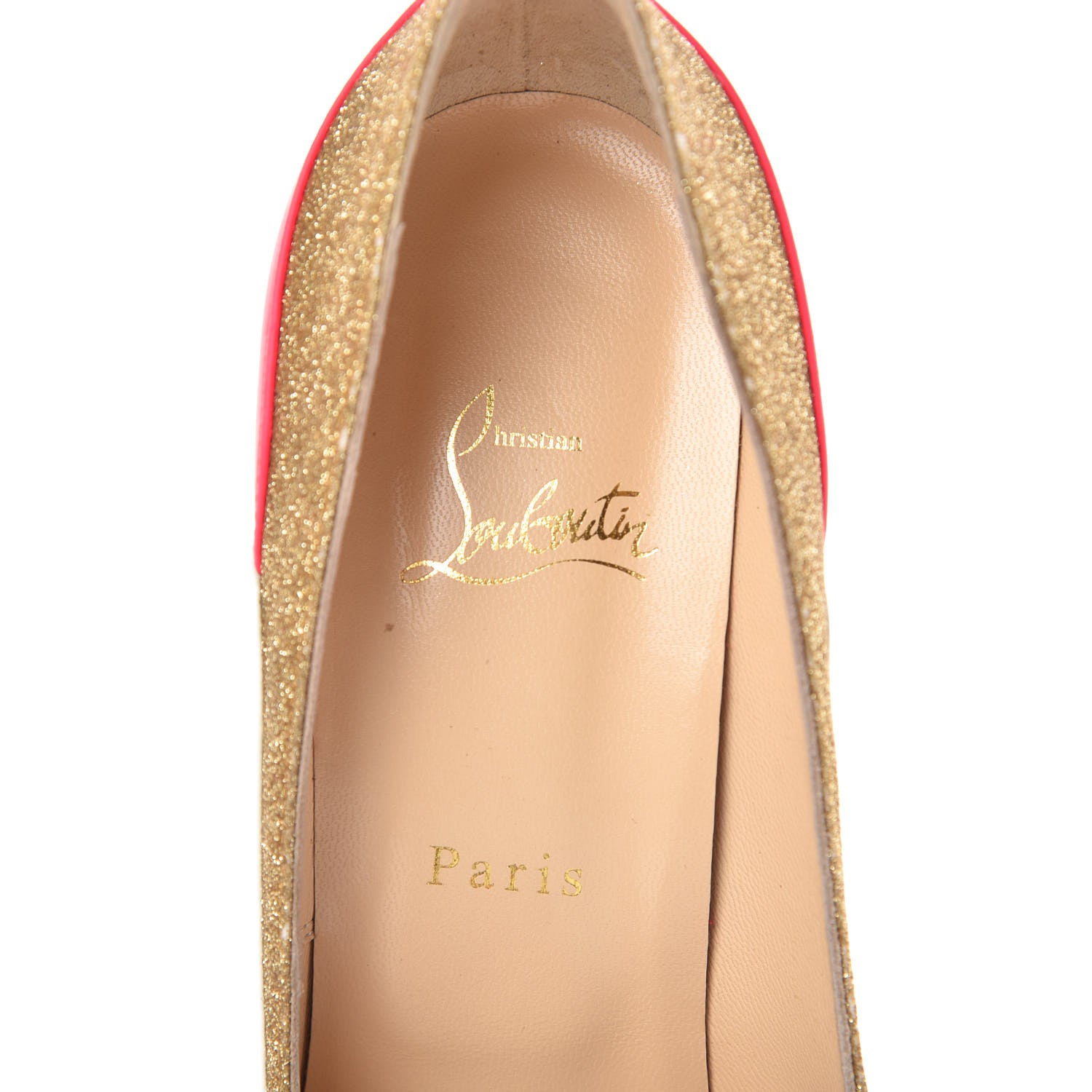 Christian Louboutin Glitter Patent Fluo Tucsick 100 Pumps 41 White Gold 6 of 9