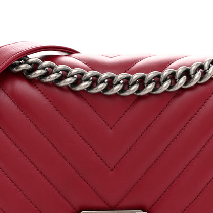 Chanel Calfskin Chevron Quilted Medium Boy Flap Burgundy 8 of 11