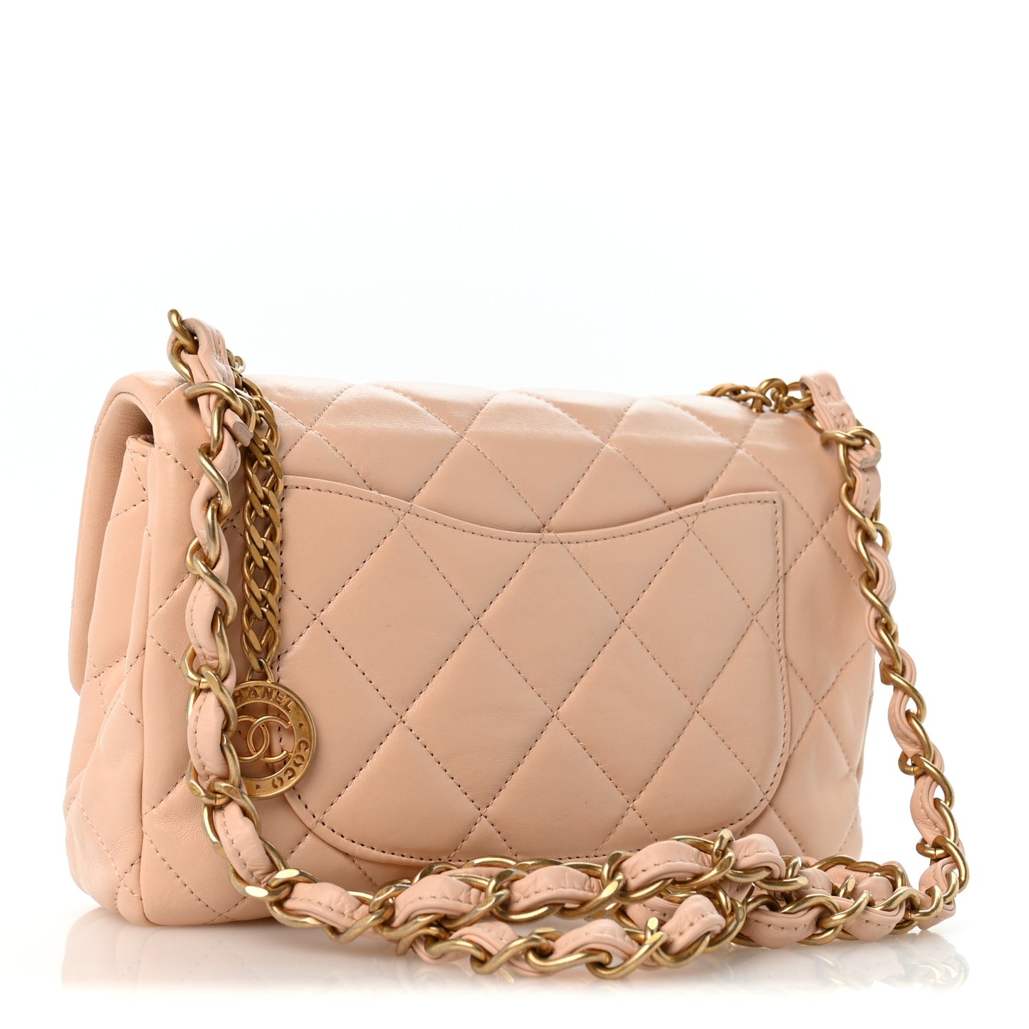 Lambskin Quilted Medium Fancy Jewel Flap Pink