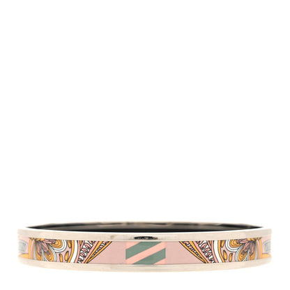 Hermes Enamel Printed Le Jardin De La Maharani Narrow Bracelet 65 Rose Candeur 3 of 6